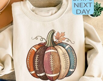 Football Fall Pumpkin Sweatshirt, Pumpkin Spice Sweater, Game Day Hoodie, Cozy Gaming Hoody