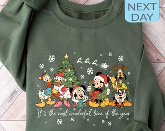 Vintage Disney Weihnachten Sweatshirt, Micky und Freunde, Disneyland Hoodie