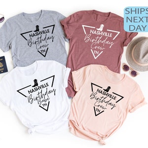 Birthday Party Group Shirts, Birthday Babe Shirt, Nashville Birthday Crew, Birthday Matching Shirts, Girls Birthday Trip Tee, Birthday Gift
