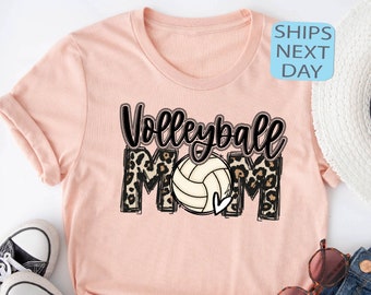 Chemise de volley-ball pour maman, t-shirt à imprimé léopard, cadeau d'équipe