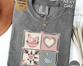 Vintage Inspired Tee, Comfort Colors® Grandma Core Shirt, Thrifted Shirt, Hen in Nest