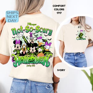 Comfort Colors® Vintage Mickey&#39;s Not So Scary Halloween Party 2025 All Characters Skeleton Shirt, Custom 2025 Halloween Disney Family Shirt