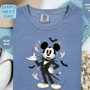 Comfort Colors® Mickey and Minnie Halloween Couple Shirts, Mickey Ghost Shirt, Minnie Ghost Shirt, Spooky Season Shirt, Disney Halloween Tee