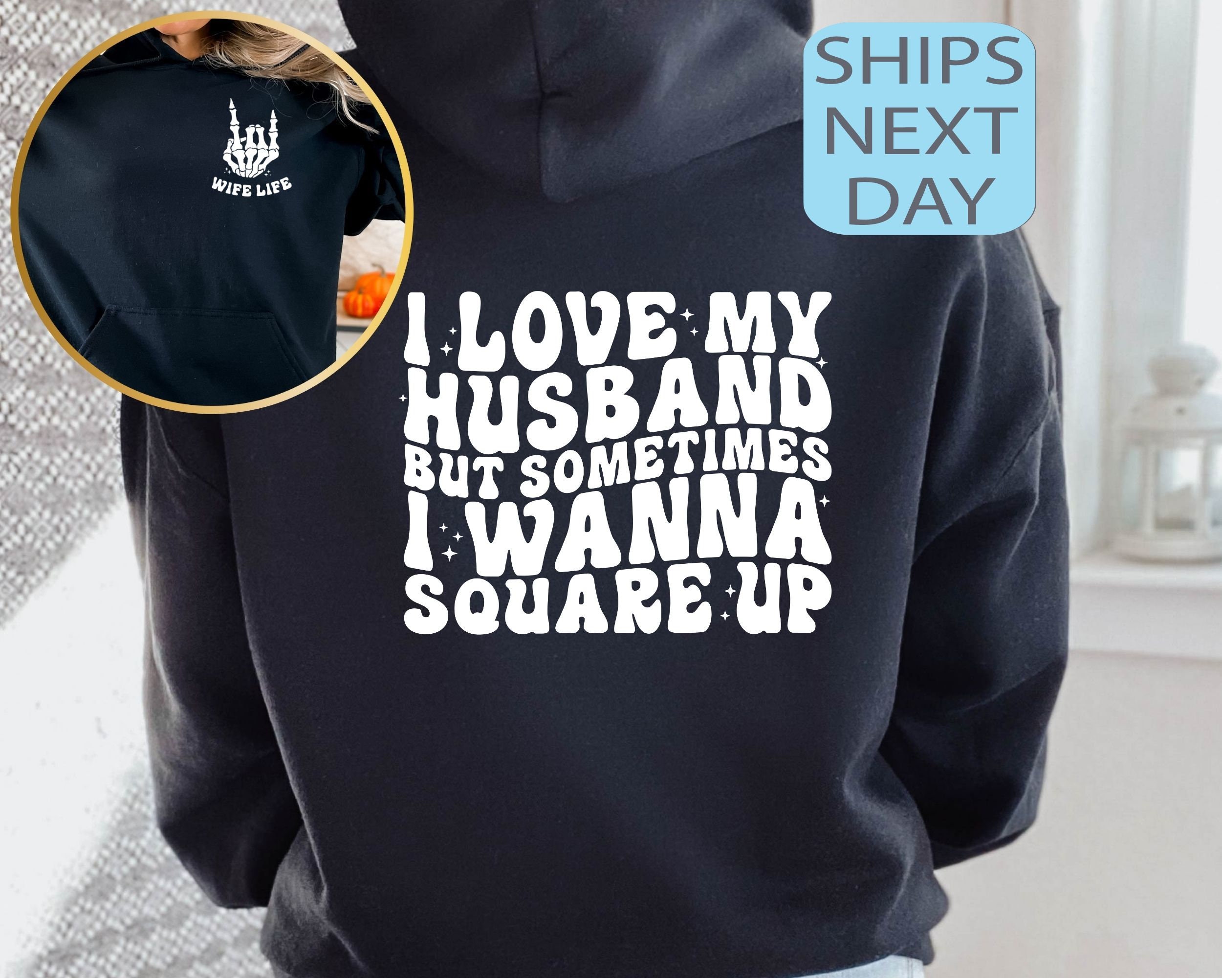 Tee-shirt Drôle "J'aime Mon Mari Mais Parfois Je Veux..." - Coton - Taille Unique Adulte - Neuf Avec étiquettes