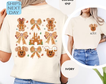 Comfort Colors® Custom Mickey and Minnie Gingerbread Shirt, Disney Snacks T-shirt, Disneyland Christmas Shirt