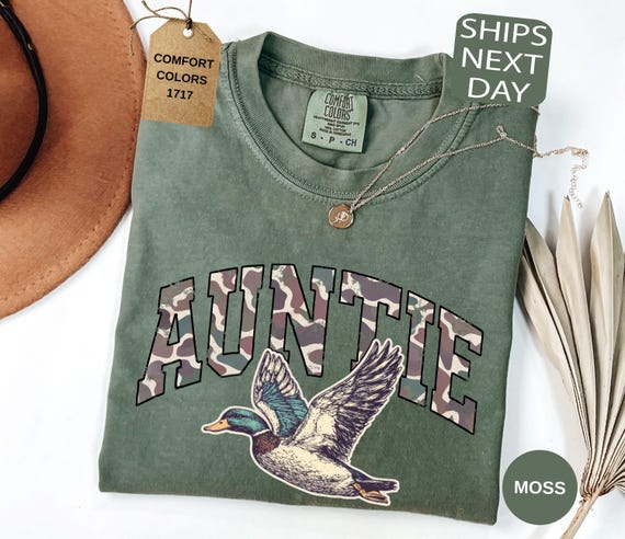 Comfort Colors® Auntie Duck Hunting Shirt, Hunting Lover Gift, Camo Aunt Tshirt