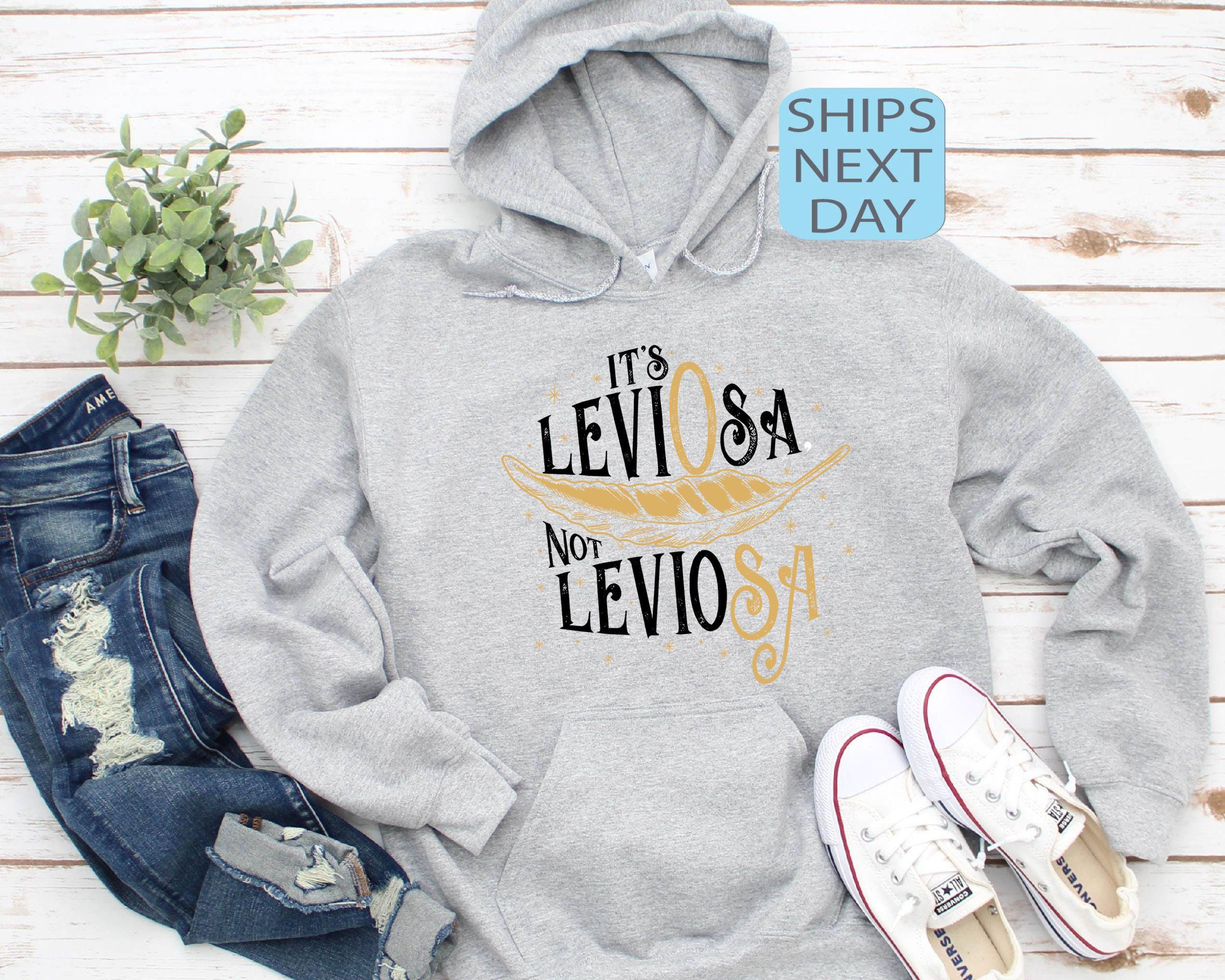 Finest Prints Maglietta Divertente Per Donna 'It's Leviosa, Not Leviosaa' – Maglia Con Errore Magico Di Harry Potter, Taglia Large, Colore Nero