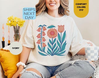 Comfort Colors No Words Subtle Anti Trump Shirt, FDT Shirt, Freedom T-shirt, Democrat Gift, Flower Market Shirt, Floral Women T-shirt