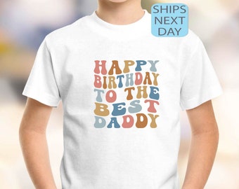 Maglietta "Buon compleanno al miglior papà", maglietta retrò per bambini e ragazzi, body per neonati per il compleanno di papà, maglietta per festa di compleanno, regalo per papà