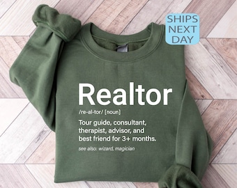 Realtor Sweatshirt, Real Realty Sweatshirt, Realtor Definition Sweatshirt, lustige Real Realty Hoodie, Realtor Geschenk, Real Real Objektmakler Geschenk