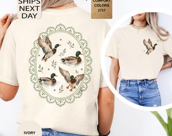 Comfort Colors Mallard Duck T-Shirt, Hunting Season Shirt, Preppy Hunting Tee, Women Outdoor Apparel