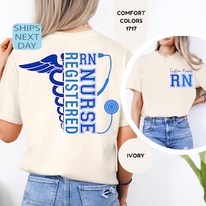 Maglietta per infermieri professionali con nome personalizzato Comfort Colors®, maglietta per infermieri, regalo di laurea per infermieri, abbigliamento per studenti infermieristici, regalo per operatori sanitari