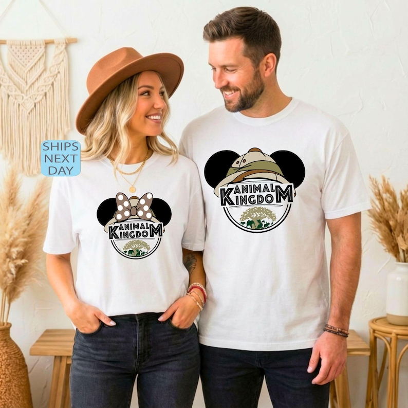 Disney Animal Kingdom Shirt, Minnie Animal Kingdom Tee, Disney Safari Couple Shirt, Disney Family Vacation, Disney Trip Sweatshirt image 1