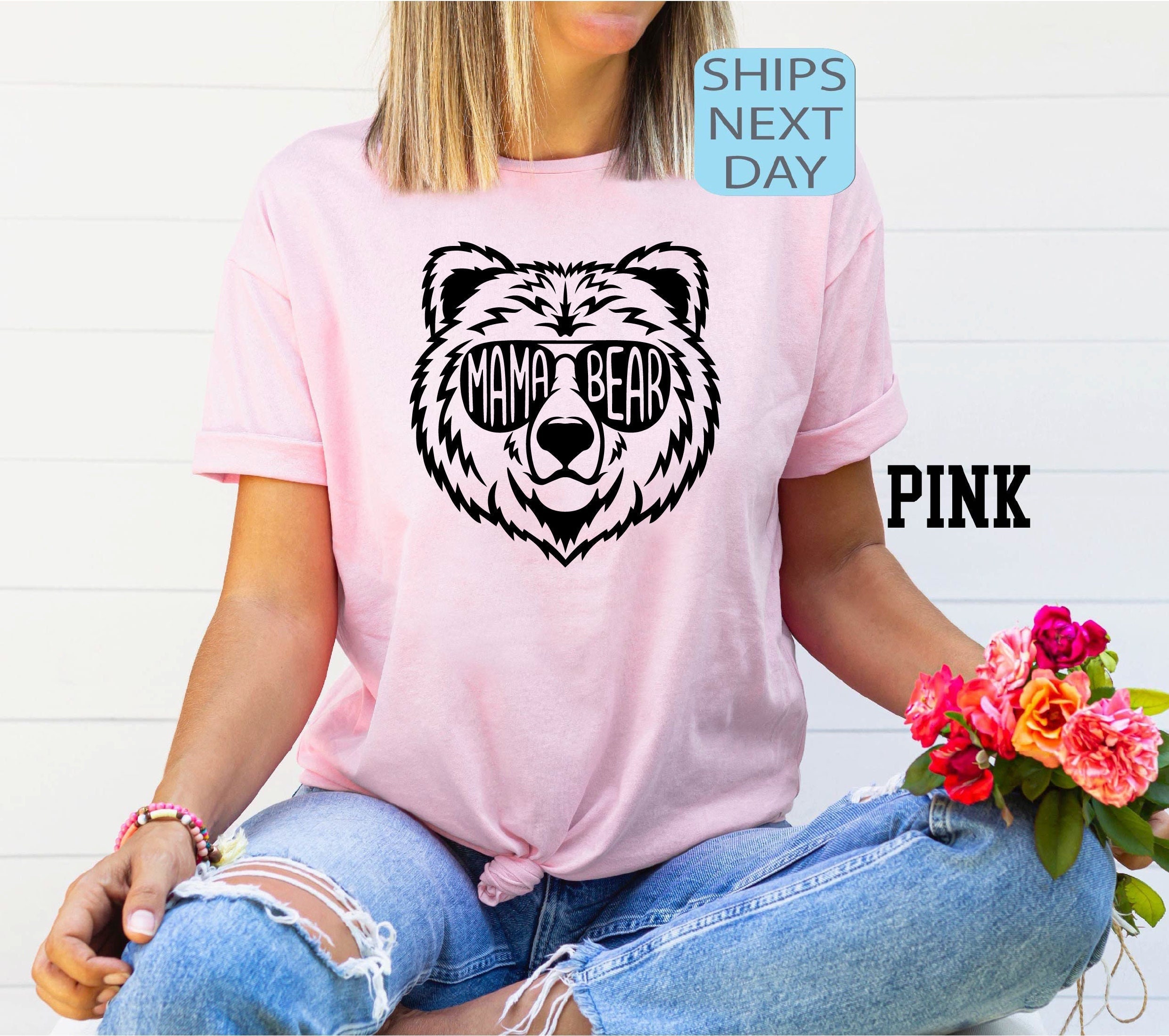 mama bear sweatshirt with bear face