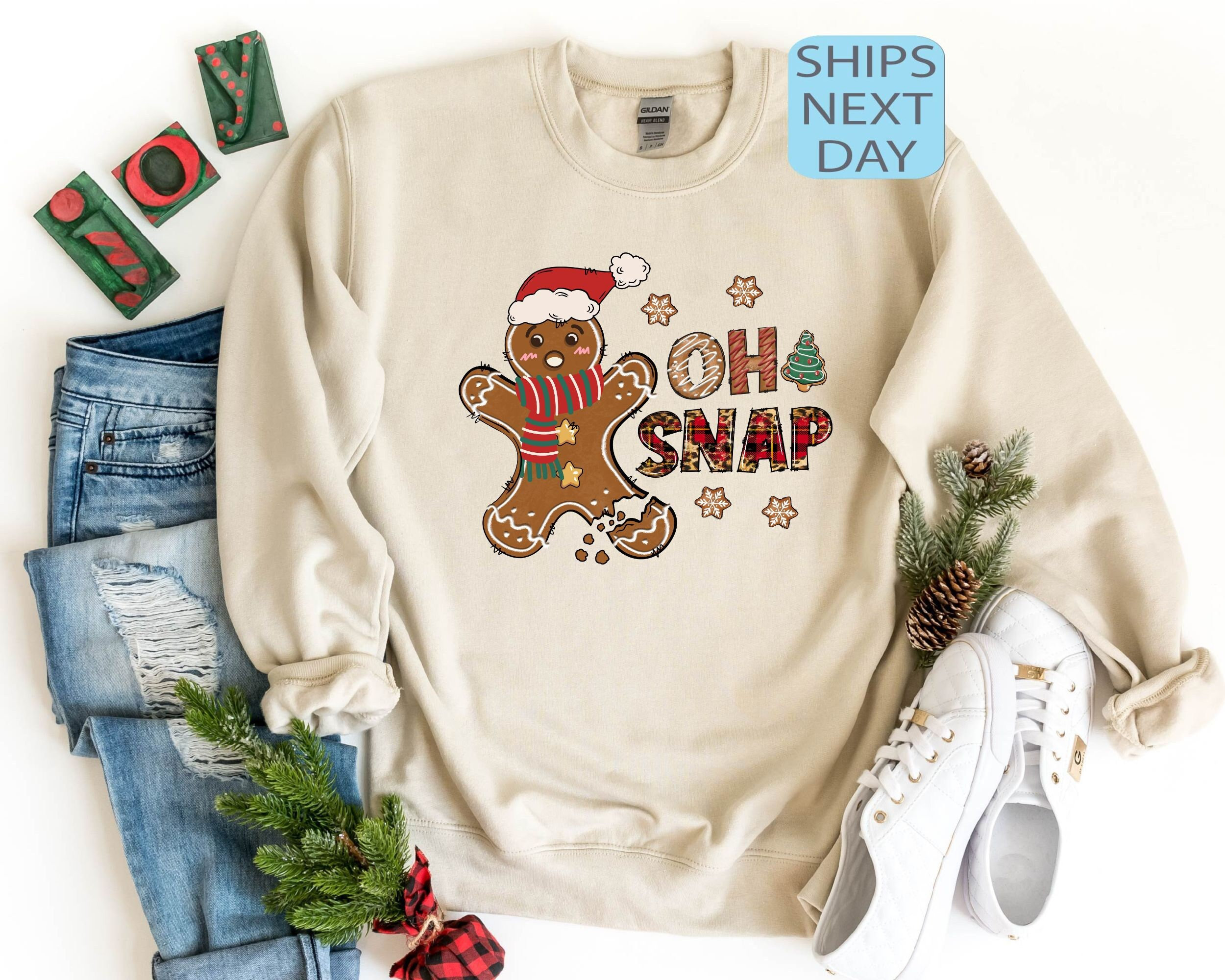 Oh Snap Gingerbread Sweatshirt, Christmas Hoody, Christmas Sweater