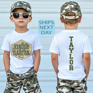 Back To School Boys Shirt, Camo School Shirt, Kindergarten Boys, Custom Back To School Kids Shirt, Toddler Preschool Shirt, First Grade Boys