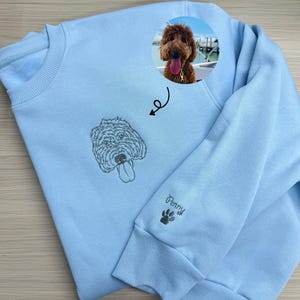 Embroidered Pet Face and Name Sweatshirts,Custom Pet Portrait Embroidered Sweatshirt,Personalized Cat Sweatshirt,Gift for Dog Dad/Mom