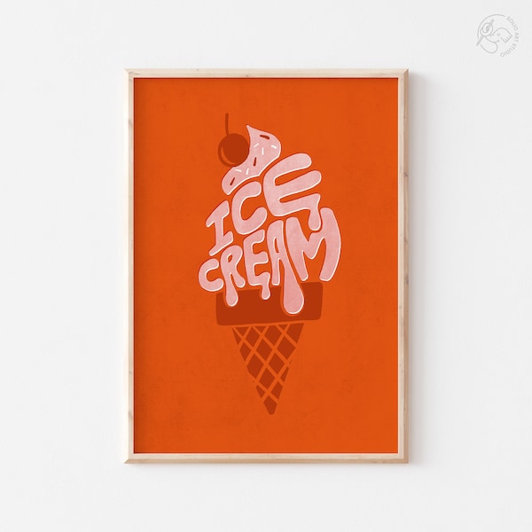 Ice Cream Print, Kids Room Decor, Ice Cream Wall Art, Printable Wall Art, DIGITAL DOWNLOAD