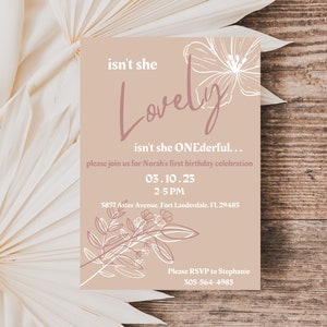First Birthday Party Invitation | Isn't She Lovely | Party Invitation