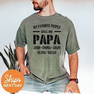 Custom Papa Shirt, Personalized Grandpa Gift from Grandkids, Customized Papa Shirt with Names, Custom Pregnancy Announcement Gift for Dad