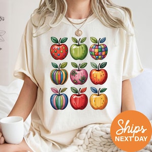Teacher Apples Shirt, Back To School Teacher Shirt, Teacher Appreciation Shirt Gift, Retro Apples Teacher Shirt, Cute Teacher Shirt