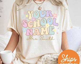 Custom School Name Teacher Shirts, Custom School Shirt, Teacher Team Shirts, Matching Teacher Shirts, Back to School, Elementary School Tees