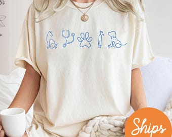 Veterinary Icons T Shirt, Veterinarian Shirt, Veterinary Shirt, Vet School Shirt, Pet Doctor Gift, Vet Tech Shirt, Veterinary Medicine Shirt