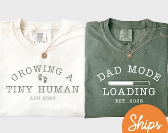 Custom Growing a Tiny Human Shirt, Personalized Pregnancy Announcement Tee, Mom To Be Gift