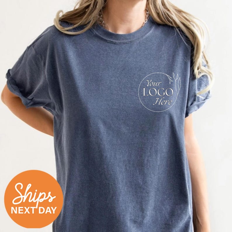 a woman wearing a t - shirt that says your logo here