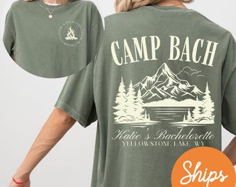 Vintage Camp Bachelorette Shirt, Custom Camping Bachelorette Shirts, Outdoor Mountain Bride Tee, Retro Lake Themed Bridal Party, Hiking Bach