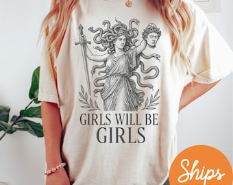 Medusa Graphic Tee: Feminist Greek Mythology Comfort Colors Shirt