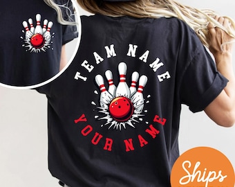 Custom Bowling Shirt, Personalized Bowling Team Name Shirt, Retro Bowling T Shirt, Bowling Party Shirts, Bowling Pin Shirt, Bowling Ball Tee