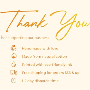 a message of gratitude for supporting a business, with a list of features and benefits. The text is written in a cursive font and is orange in color. The image is a single, unbroken line, and there are no other objects or elements present. The message is a simple, straightforward expression of thanks and appreciation for the business's support.
