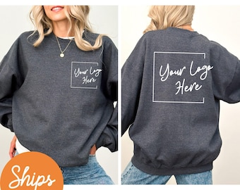 Sudadera con logotipo personalizado (parte delantera y trasera), sudadera con logotipo de empresa, logotipo de marca, logotipo de equipo deportivo, sudaderas a juego.