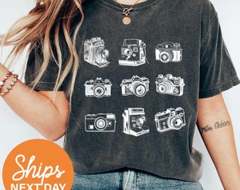 Vintage Camera Shirt for Photographer, Photography Shirt, Photography Lover Shirt, Photographer Shirt, Retro Camera Tshirt, Cute Hobby Shirt