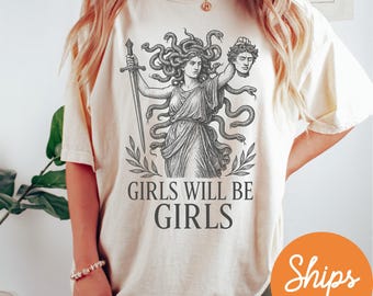 Medusa Graphic Tee: Feminist Greek Mythology Comfort Colors Shirt
