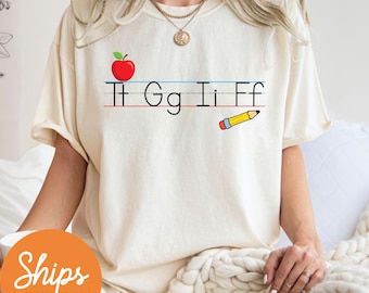 TGIF Teacher Shirt, Kindergarten Teacher Shirt, Funny Teacher Shirts, Teacher Christmas Gift, Teacher Appreciation Gift, Alphabet Shirt