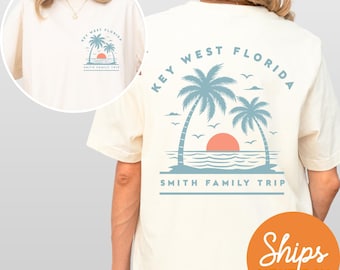 Personalized Family Beach Vacation Shirt, Front And Back Custom Family Trip Shirt, Family Matching Shirts, Family Name T-Shirt, Summer Tees