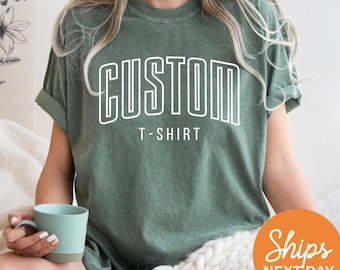 Custom Comfort Colors Shirt, Custom College Letters Tshirt, Custom Retro Shirt, Custom Vintage Shirt, Personalized Shirt, Customizable Shirt