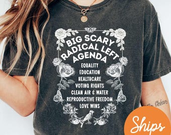 Radical Left Agenda Political Shirt, Equality Justice Climate Rights Tshirt, Funny Liberal Democrat Satire Shirt, Activist Gift, Long Sleeve