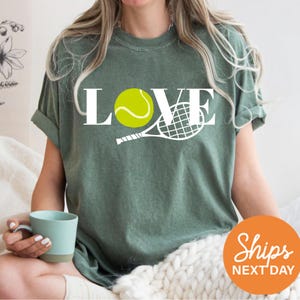 Love Tennis Shirt, Tennis Tee Shirt, Cute Tennis Shirt for Women, Tennis Mom Shirt, Tennis Love Shirt, Gift for Tennis Player, Sports Shirt
