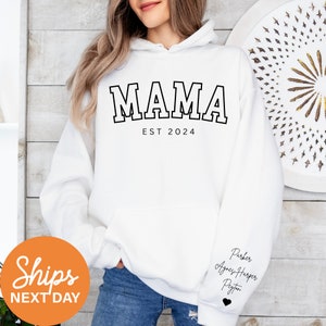 EMBRODERED Mama Sweatshrt, Brthday Gft Mama Crewneck, Personalzed