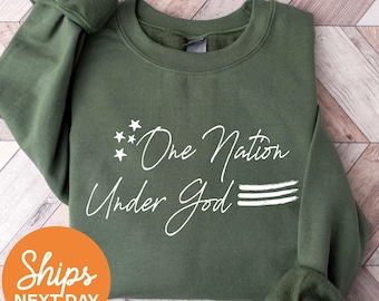 One Nation Under God Sweatshirt | American Flag Crewneck | Patriotic Sweatshirt | Freedom Crewneck | American Pride Sweatshirt | USA