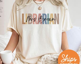Custom Librarian Shirt, School Librarian Shirt, Personalized Gift for Librarian, Librarian Day Gift, Back To School Tees, New Librarian Gift