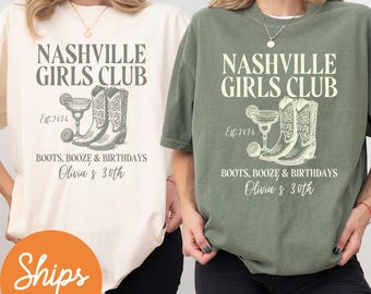 Comfort Colors Nashville Birthday Shirt, Nashville Girls Trip Shirts, Custom Birthday Shirt, Matching Birthday Party Shirts, 50th 40th 30th