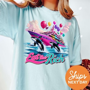 Eat The Rich Shirt, Anti Trump Shirt, 90s Retro Shirt, Tax The Rich, Anti Elon Shirt, Protest Shirt, Political Shirt, Orca Yacht Shirt