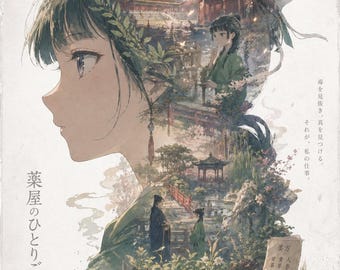 The Apothecary Diaries Maomao Anime Poster, Japanese Historical Manga Wall Art, Elegant Botanical Anime Print, Vintage Style Room Decor Gift