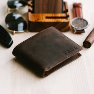 Mens Wallet,Engraved Wallet,Leather Wallet,Custom Wallet,Boyfriend Gift for Men,Gift for Him, Gift for Dad