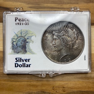 1922 P Silver Peace Dollar in snap case