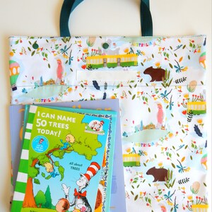 Library Book / School bag with Cardholder & Name Label Tag: 'Round Australia and Back